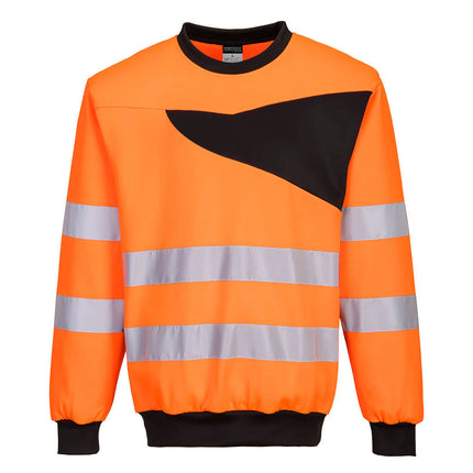 Bluza clasica de iarna reflectorizanta Portwest CREW NECK PW2 PW277, 65% poliester, 35% bumbac, 300gr/mp