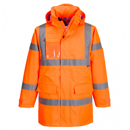 Jacheta impermeabila cu benzi reflectorizante Portwest S599 Hi-Vis EXTREME RAIN, 100% poliester, 160 gr/mp