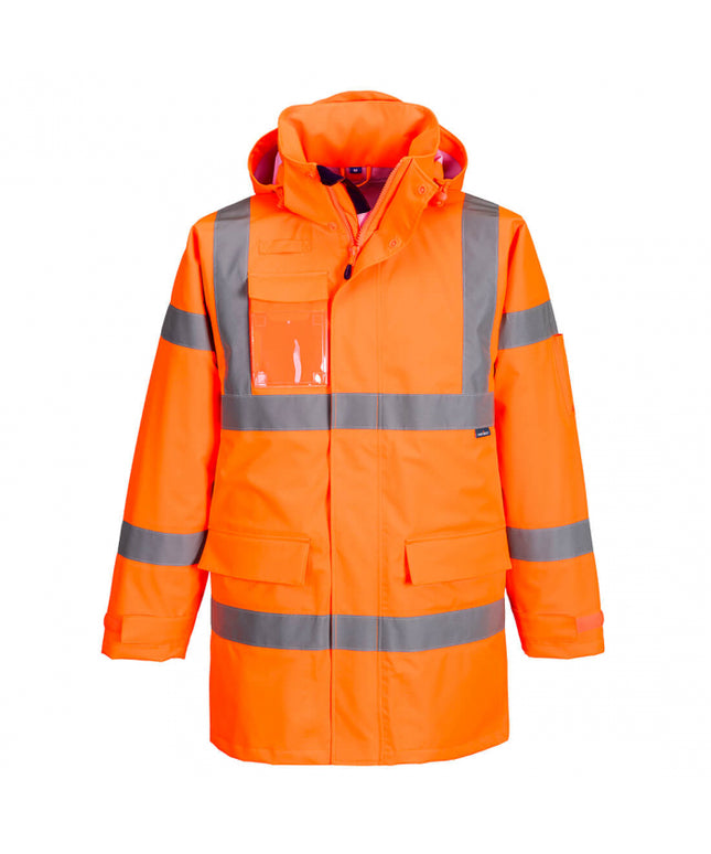 Jacheta impermeabila cu benzi reflectorizante Portwest S599 Hi-Vis EXTREME RAIN, 100% poliester, 160 gr/mp