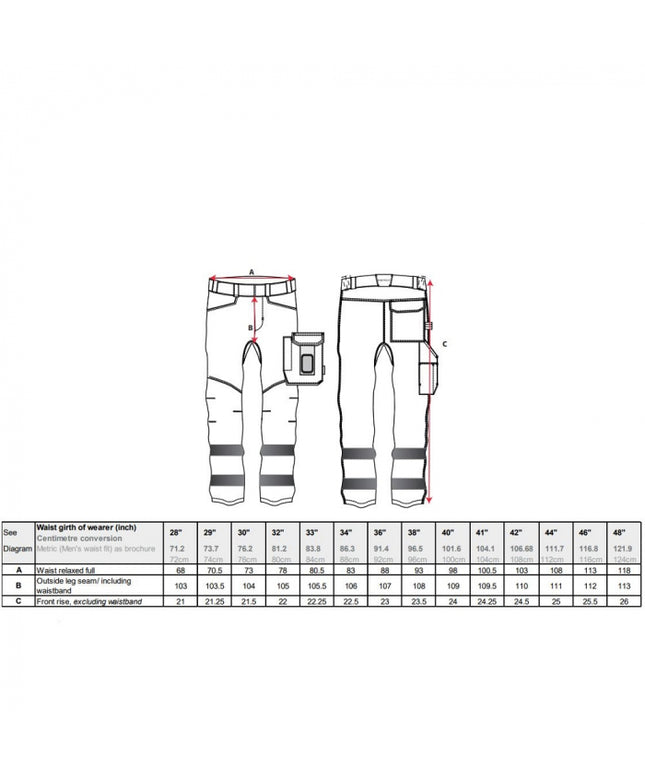 Pantaloni reflectorizanti Portwest HIVIS PW2 PW242, 65% poliester, 35% bumbac, 245g