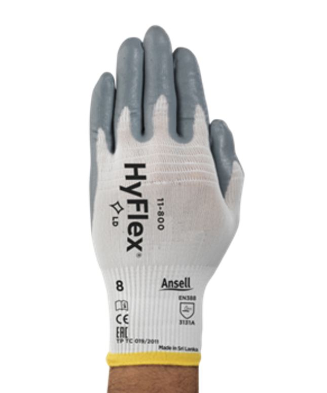 Manusi de protectie Ansell HYFLEX 11-800, impregnate in spuma de nitril