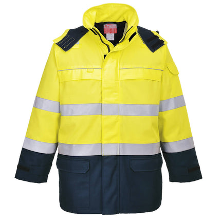 Jacheta reflectorizanta ignifuga Portwest BIZFLAME ARC MULTI-NORM FR79, antistatica, 80% bumbac, 19% poliester, 1% fibra de carbon, 380g