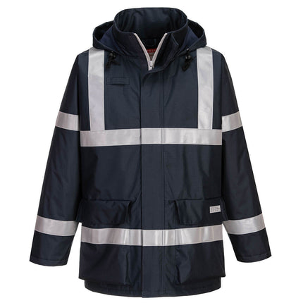 Scurta vatuita de iarna reflectorizanta ignifuga Portwest BIZFLAME RAIN S785, antistatic, 98% poliester, 2% fibra de carbon, 250g