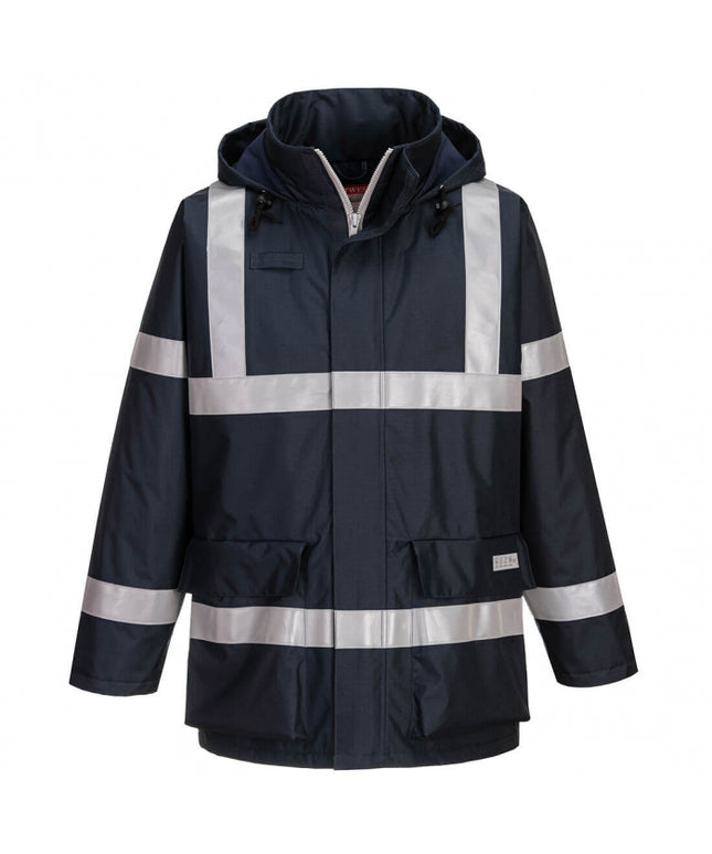 Scurta vatuita de iarna reflectorizanta ignifuga Portwest BIZFLAME RAIN S785, antistatic, 98% poliester, 2% fibra de carbon, 250g