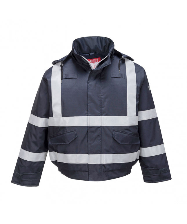 Jacheta reflectorizanta ignifuga Portwest BOMBER BIFLAME S783, protectie multipla, antistatica, 98% poliester, 2% fibra de carbon, 250g
