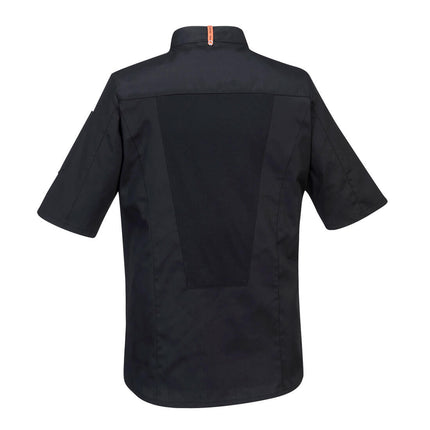 Jacheta cu maneca scurta bucatar Portwest C746 STRETCH MESH AIR PRO, 65% poliester, 33% bumbac, 2% elastan, 190 gr/mp