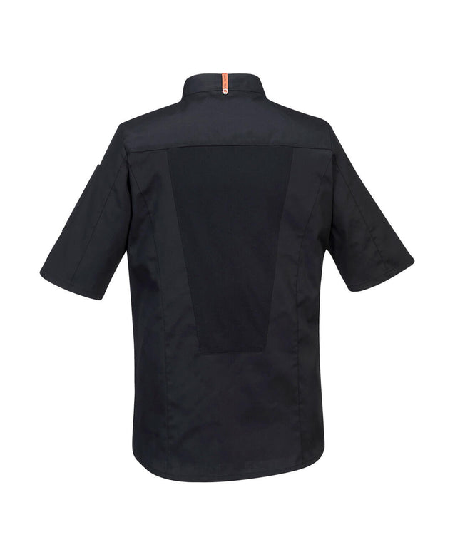 Jacheta cu maneca scurta bucatar Portwest C746 STRETCH MESH AIR PRO, 65% poliester, 33% bumbac, 2% elastan, 190 gr/mp