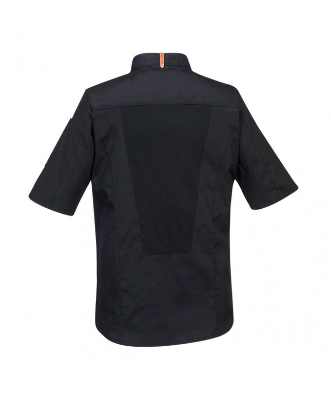 Jacheta cu maneca scurta bucatar Portwest C746 STRETCH MESH AIR PRO, 65% poliester, 33% bumbac, 2% elastan, 190 gr/mp