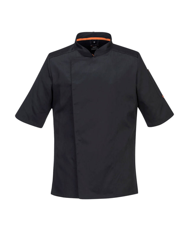Jacheta cu maneca scurta bucatar Portwest C746 STRETCH MESH AIR PRO, 65% poliester, 33% bumbac, 2% elastan, 190 gr/mp