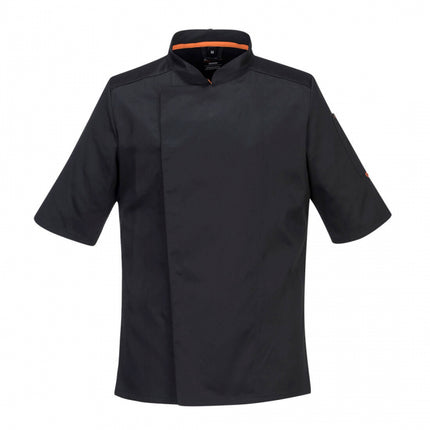 Jacheta cu maneca scurta bucatar Portwest C746 STRETCH MESH AIR PRO, 65% poliester, 33% bumbac, 2% elastan, 190 gr/mp