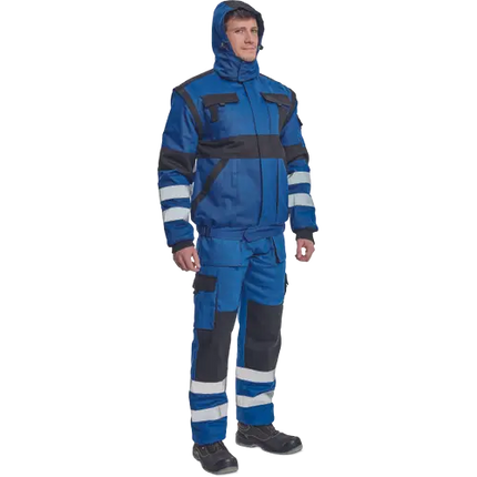 Jacheta de iarna cu benzi reflectorizante Cerva MAX WINTER REFLEX, 100% bumbac