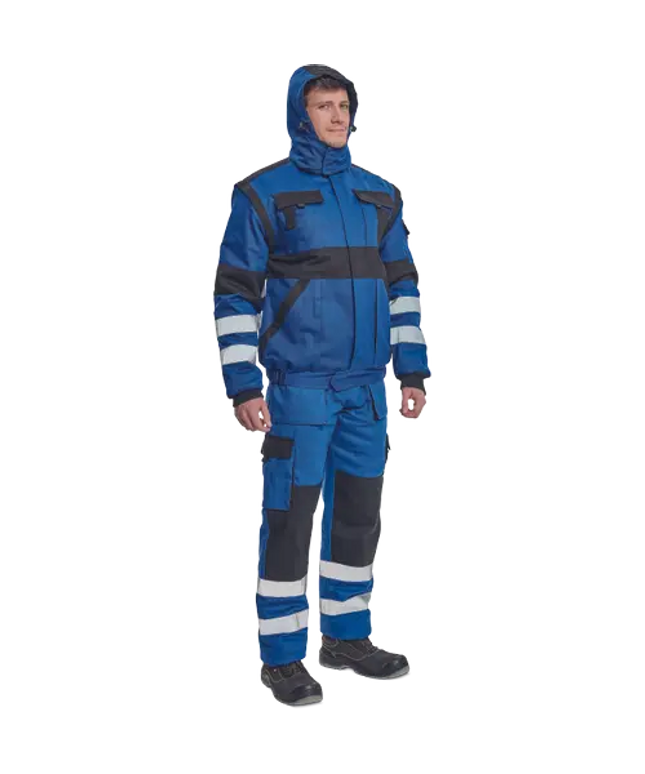 Jacheta de iarna cu benzi reflectorizante Cerva MAX WINTER REFLEX, 100% bumbac