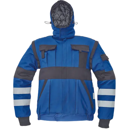 Jacheta de iarna cu benzi reflectorizante Cerva MAX WINTER REFLEX, 100% bumbac