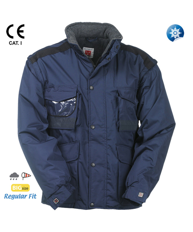 Jacheta de iarna cu benzi reflectorizante INTERCONTINENTAL, 100% poliester, 180 gr/mp