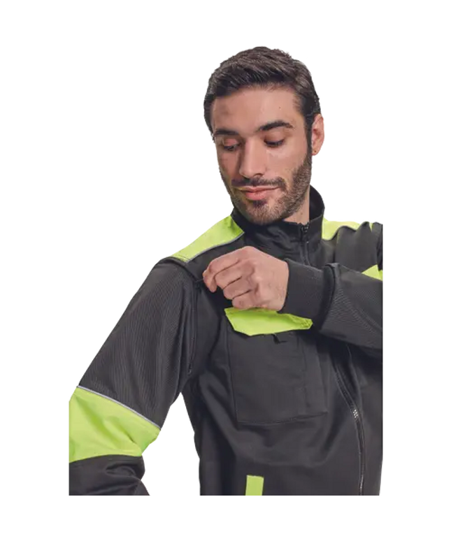 Jacheta de lucru reflectorizanta Cerva MAX VIVO REFLEX, 65% poliester, 35% bumbac, 250 gr/mp