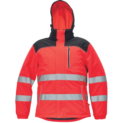 Jacheta de lucru cu benzi reflectorizante Cerva KNOXFIELD HV WINTER, 100% poliester, 180 gr/mp