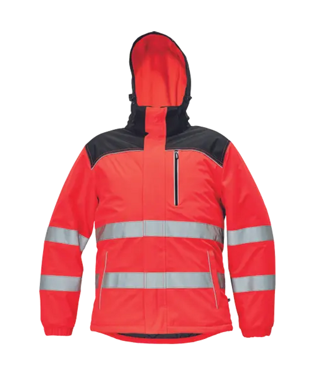 Jacheta de lucru cu benzi reflectorizante Cerva KNOXFIELD HV WINTER, 100% poliester, 180 gr/mp