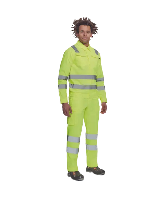 Jacheta de lucru cu benzi reflectorizante Cerva MALAGA HV, 50% bumbac, 50% poliester, 200 gr/mp