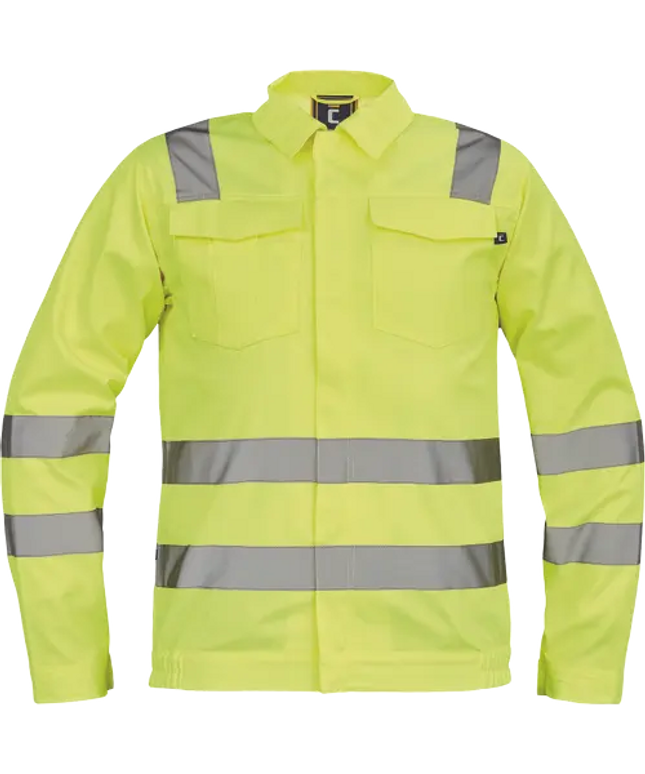 Jacheta de lucru cu benzi reflectorizante Cerva MALAGA HV, 50% bumbac, 50% poliester, 200 gr/mp