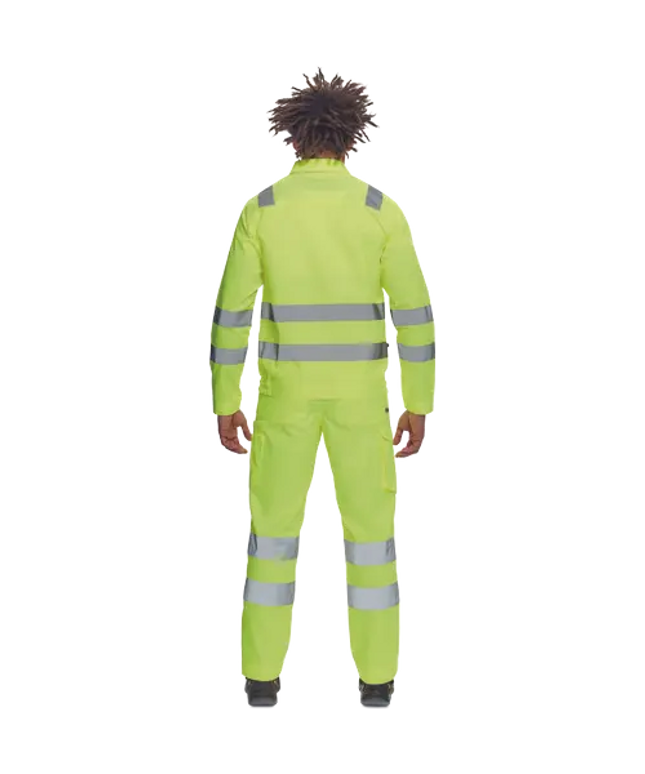 Jacheta de lucru cu benzi reflectorizante Cerva MALAGA HV, 50% bumbac, 50% poliester, 200 gr/mp