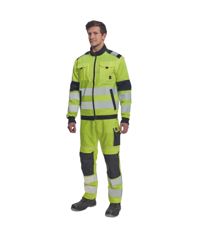 Jacheta de lucru reflectorizanta Cerva MAX VIVO HV, 65% poliester, 35% bumbac, 250 gr/mp