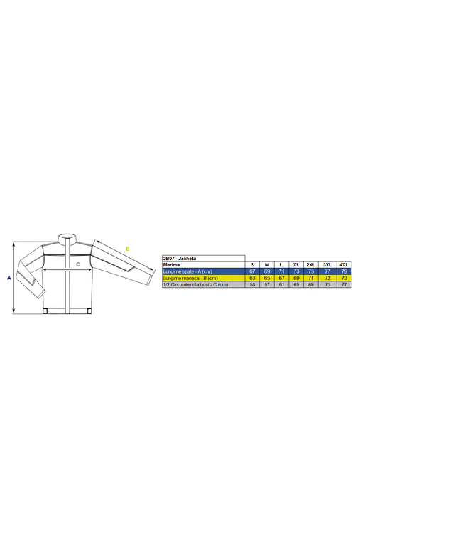Jacheta de lucru Renania CEZAR, tercot gros 65/35, 320gr/mp