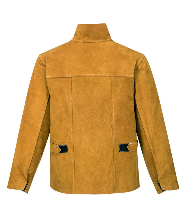 Jacheta ignifuga de protectie sudura Portwest TAN SW34, piele spalt bovina, grosime 1,3 mm