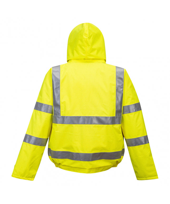 Jacheta reflectorizanta impermeabila Portwest BIZFLAME HIVIS S773, antistatica, ignifuga, 98% poliester, 2% fibra de carbon, 250g