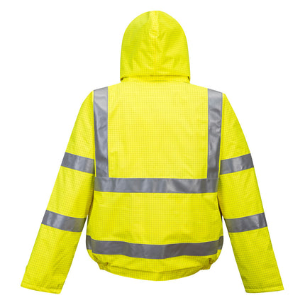 Jacheta reflectorizanta impermeabila Portwest BIZFLAME HIVIS S773, antistatica, ignifuga, 98% poliester, 2% fibra de carbon, 250g