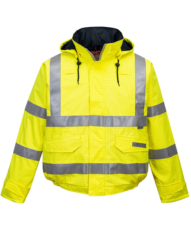 Jacheta reflectorizanta impermeabila Portwest BIZFLAME HIVIS S773, antistatica, ignifuga, 98% poliester, 2% fibra de carbon, 250g