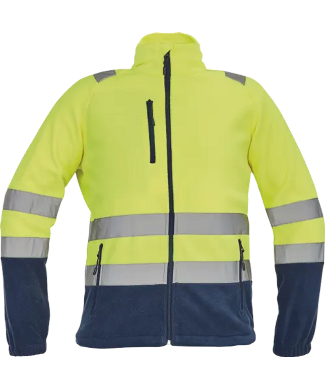 Jacheta fleece cu benzi reflectorizante Cerva SEVILLA HV, 100% poliester, 280 gr/mp