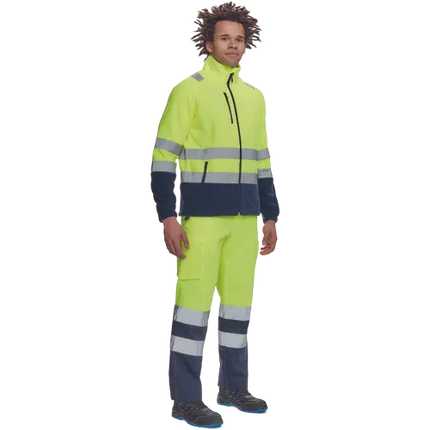 Jacheta fleece cu benzi reflectorizante Cerva SEVILLA HV, 100% poliester, 280 gr/mp