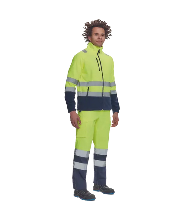 Jacheta fleece cu benzi reflectorizante Cerva SEVILLA HV, 100% poliester, 280 gr/mp