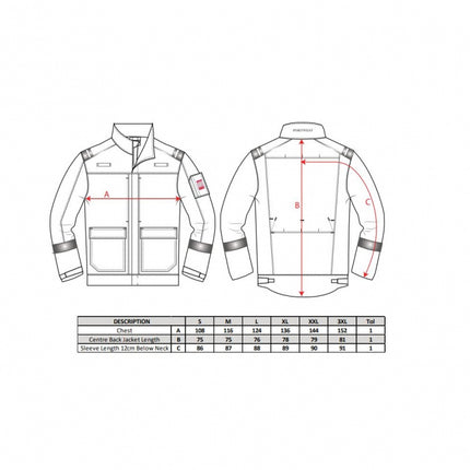 Jacheta ignifuga reflectorizanta Portwest BIFLAME PLUS FR601, 99% bumbac, 1% fibra de carbon, 210g