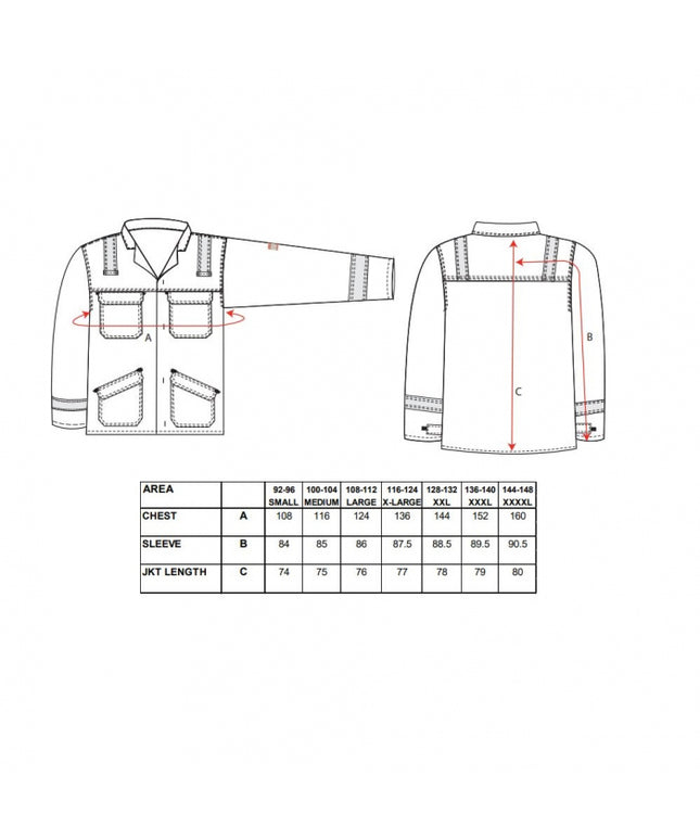 Jacheta ignifuga reflectorizanta Portwest BIZFLAME PLUS FR55, 99% bumbac, 1% fibra de carbon 350g