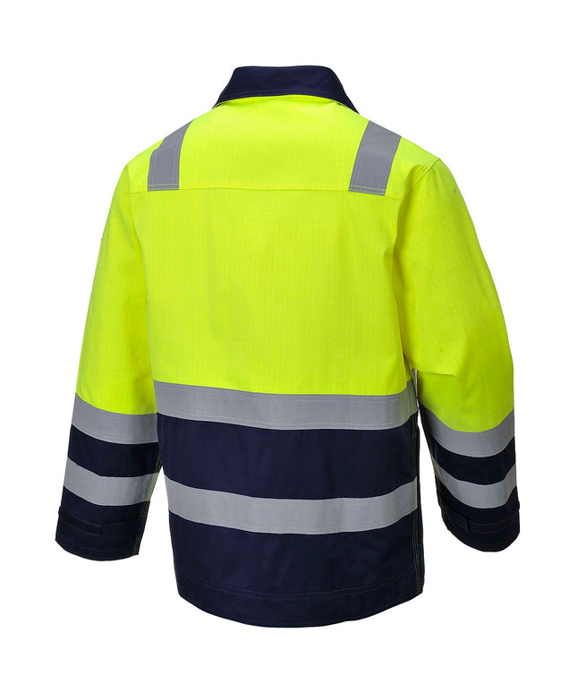 Jacheta ignifugata reflectorizanta Portwest MV25 MODAFLAME, 60% modacrilic, 39% bumbac, 1% fibra carbon, 280 gr/mp