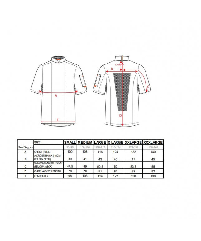 Jacheta cu maneca scurta bucatar Portwest MESH AIR C738, 65% poliester, 35% bumbac, 190g