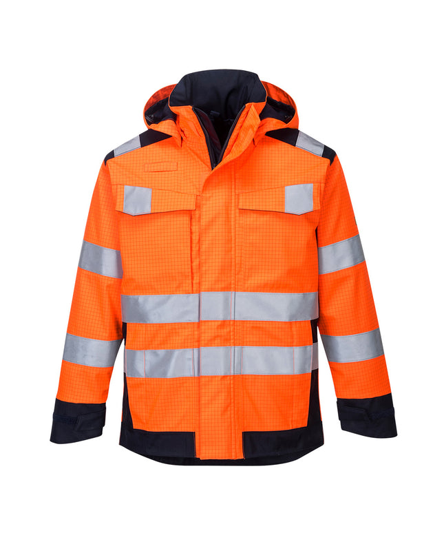 Jacheta reflectorizanta Portwest MODFLAME RAIN MULTI-NORM ARC MV70, protectie multipla, 98% poliester, 2% fibra de carbon, 350g