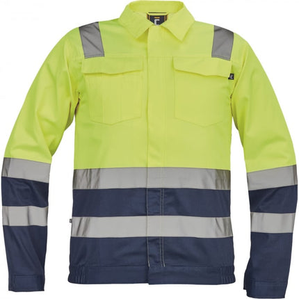 Jacheta de lucru cu benzi reflectorizante Cerva MALAGA HV, 50% bumbac, 50% poliester, 200 gr/mp