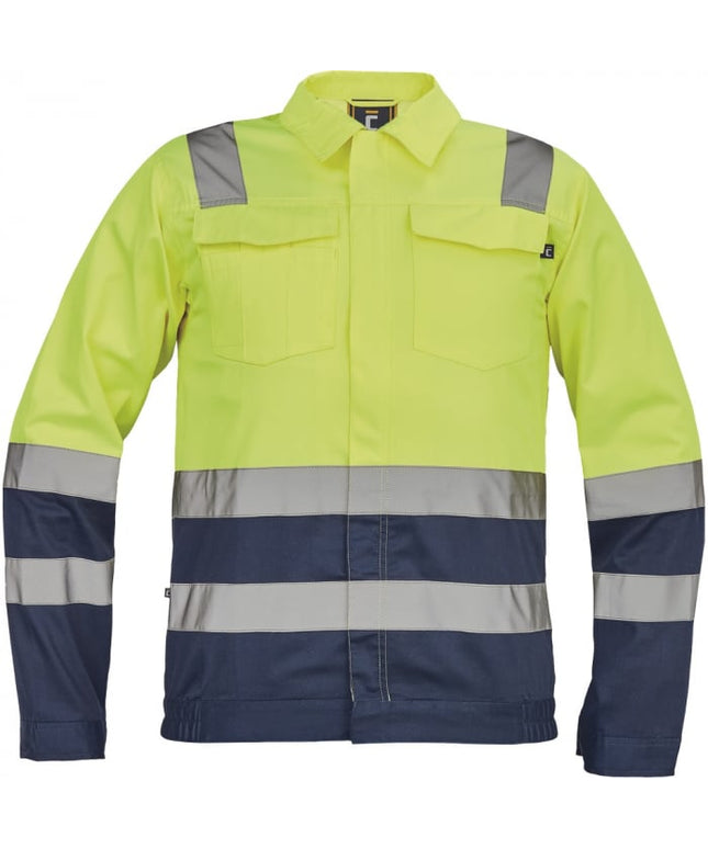 Jacheta de lucru cu benzi reflectorizante Cerva MALAGA HV, 50% bumbac, 50% poliester, 200 gr/mp