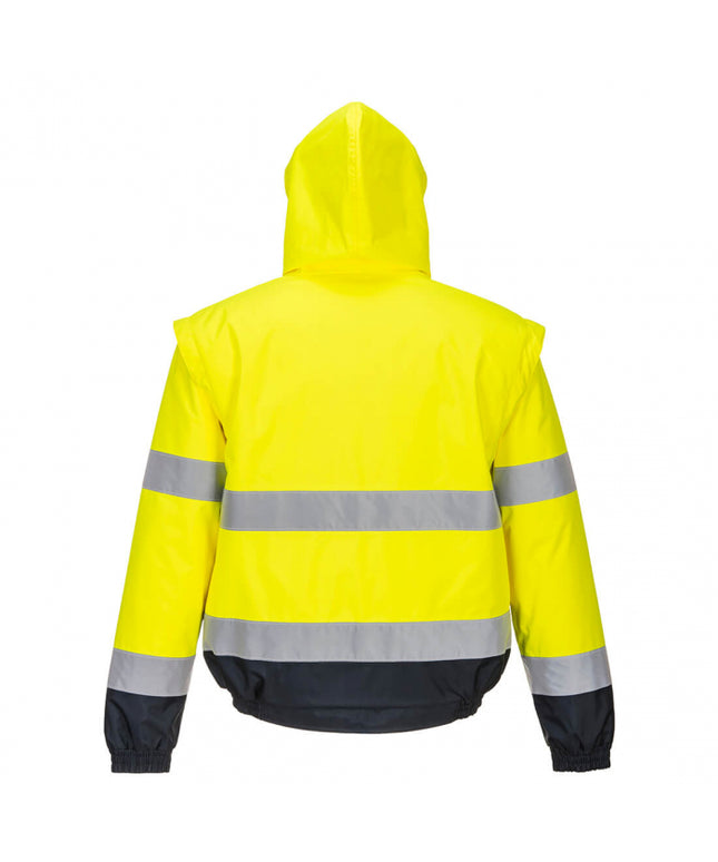 Jacheta reflectorizanta cu maneci detasabile Portwest BOMBER Hi-Vis C468, 100% poliester, 190 gr/mp