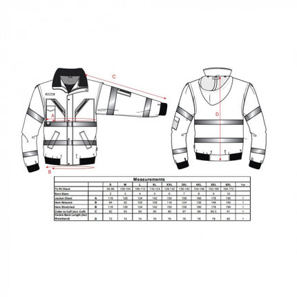 Jacheta reflectorizanta Portwest BOMBER HI-VIS 3in1 C467, 100% poliester, 190 gr/mp