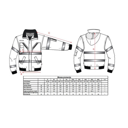 Jacheta reflectorizanta Portwest BOMBER HI-VIS 3in1 C467, 100% poliester, 190 gr/mp