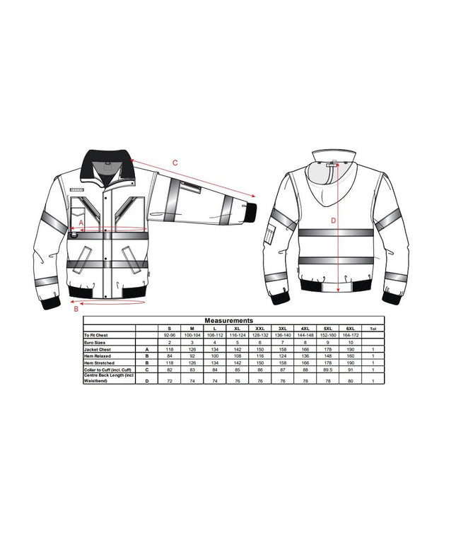 Jacheta reflectorizanta Portwest BOMBER HI-VIS 3in1 C467, 100% poliester, 190 gr/mp