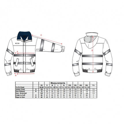 Jacheta reflectorizanta Portwest BOMBER HIVIS LITE S161, 100% poliester, 200gr/mp