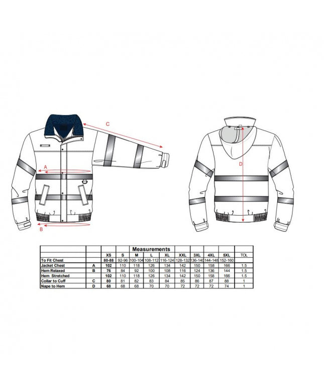 Jacheta reflectorizanta Portwest BOMBER HIVIS LITE S161, 100% poliester, 200gr/mp