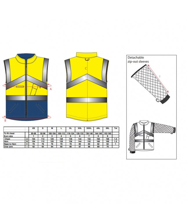 Jacheta reflectorizanta Portwest HIVIS TWO TONE S769, reversibila, 100% poliester, 190 gr/mp