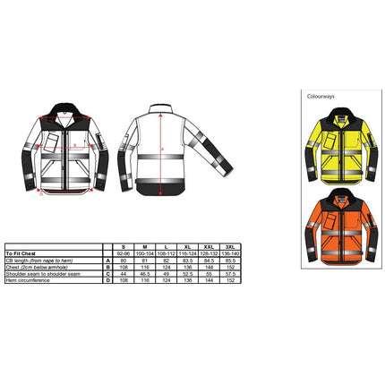 Jacheta reflectorizanta Portwest PREMIUM 3in1 C469, 100% poliester, 190 gr/mp