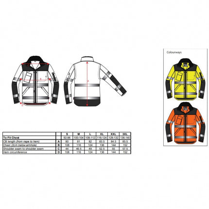 Jacheta reflectorizanta Portwest PREMIUM 3in1 C469, 100% poliester, 190 gr/mp