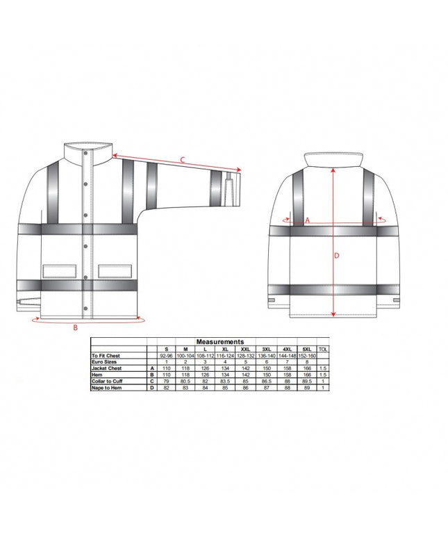 Jacheta reflectorizanta Portwest TRAFFIC RT63, 100% poliester, 190 gr/mp